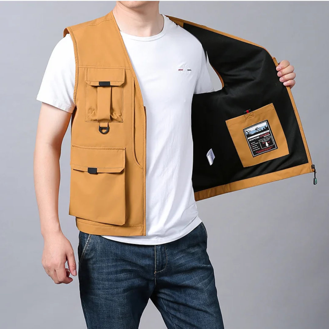 Jonathan- Multi-Pocket Breathable Outdoor Cargo Gilet