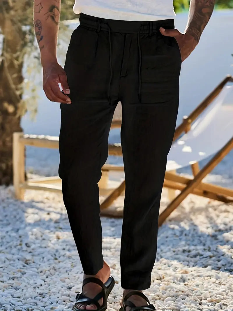 Daniel™ | Relaxed Fit Linen Pants with Drawstring