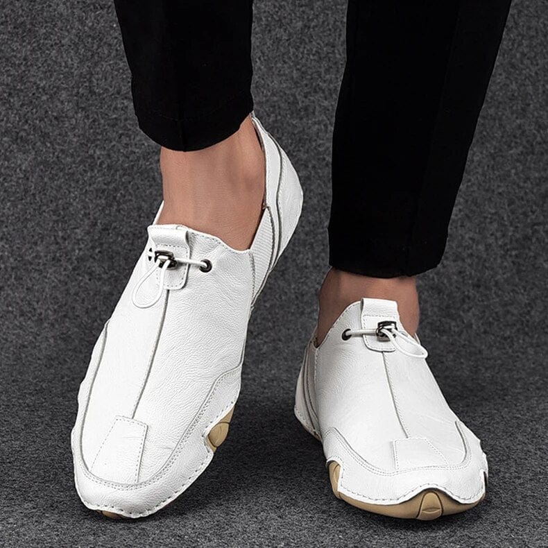 LEONARD LEATHER SLIP-ONS
