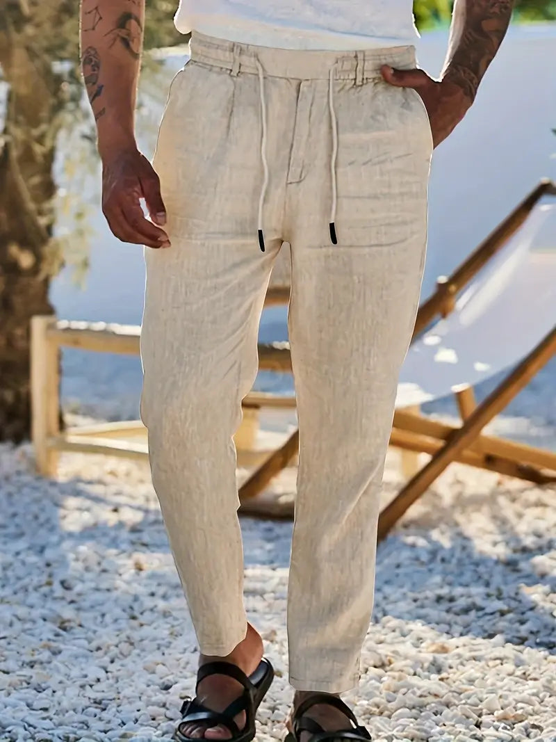 Daniel™ | Relaxed Fit Linen Pants with Drawstring