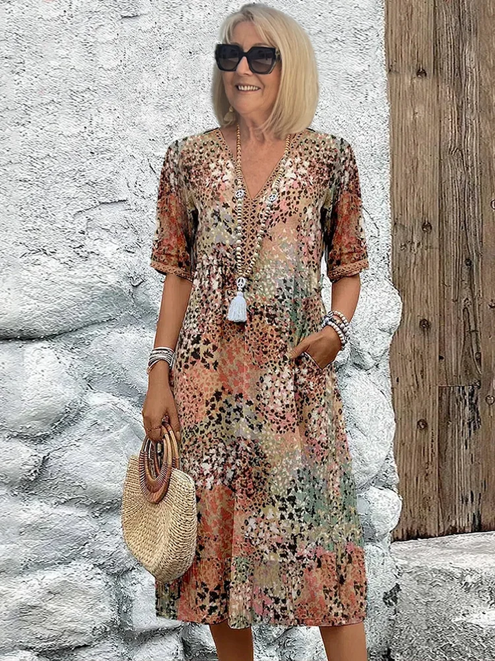 Kate| Elegant Floral Midi Dress