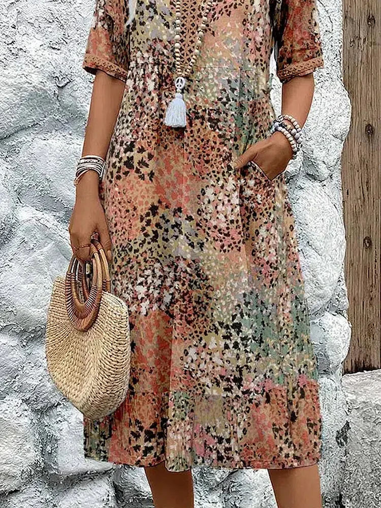 Kate| Elegant Floral Midi Dress