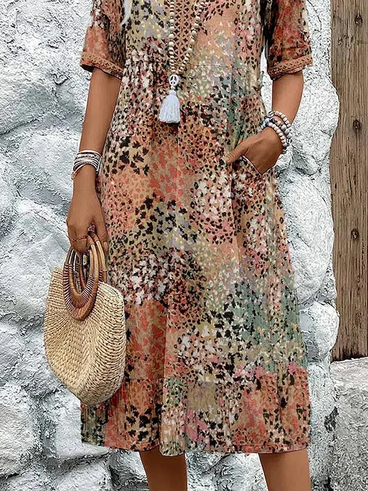 Kate| Elegant Floral Midi Dress