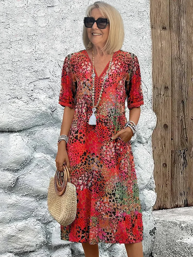 Kate| Elegant Floral Midi Dress