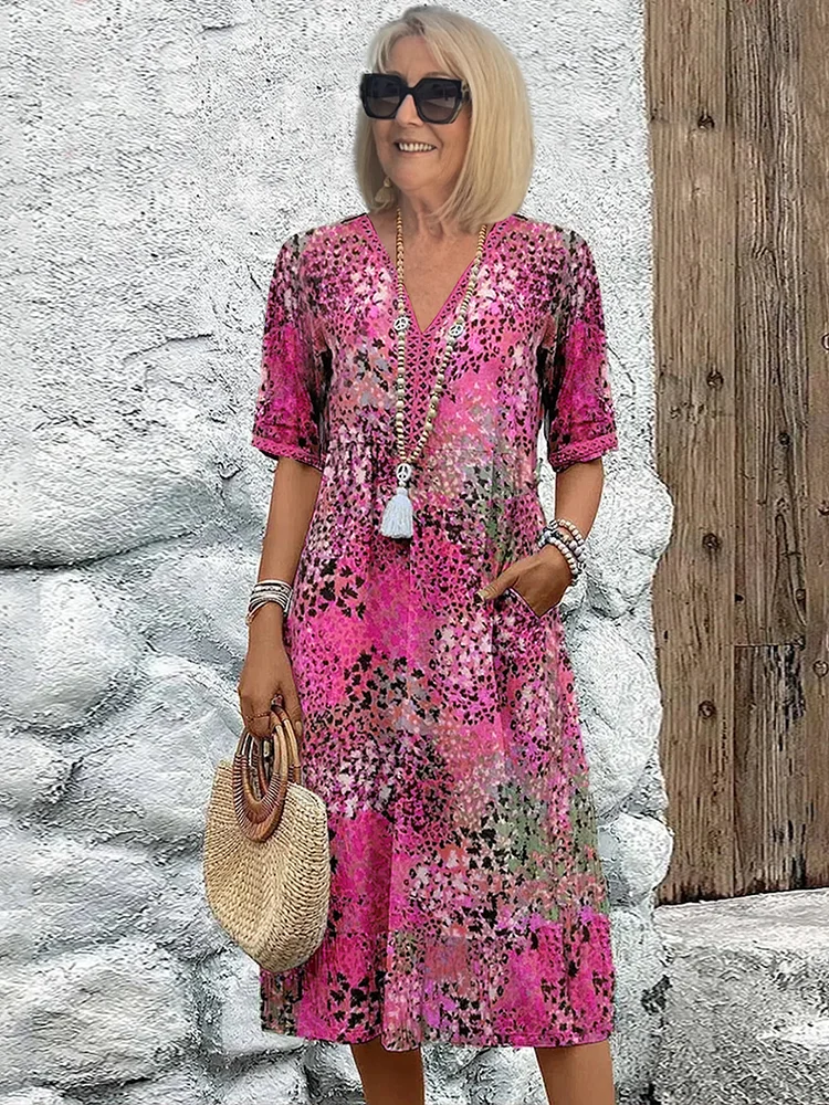 Kate| Elegant Floral Midi Dress