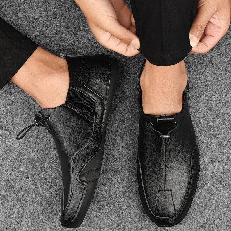 LEONARD LEATHER SLIP-ONS