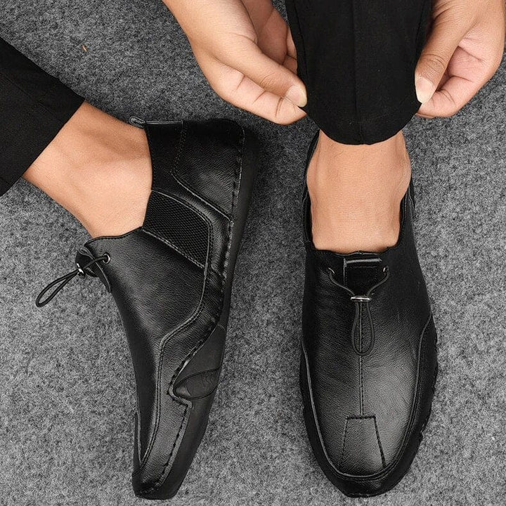 LEONARD LEATHER SLIP-ONS